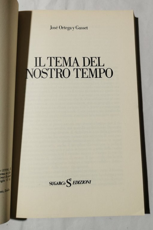 Il tema del nostro tempo