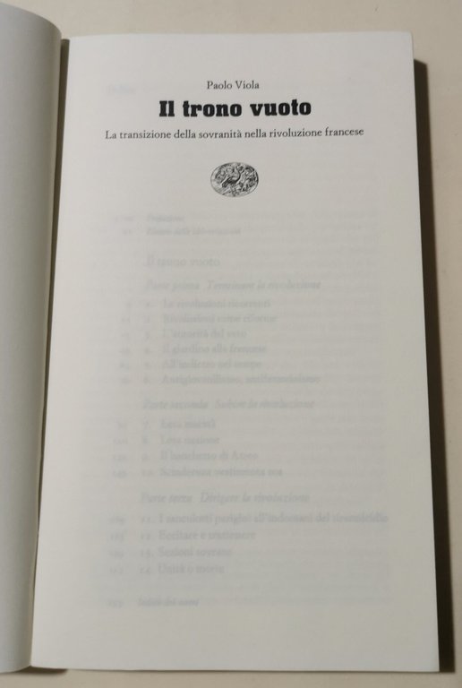 Il trono vuoto. La transizione della sovranità nella Rivoluzione francese