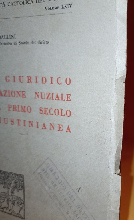 Il valore giuridico della celebrazione nuziale cristiana dal primo secolo …