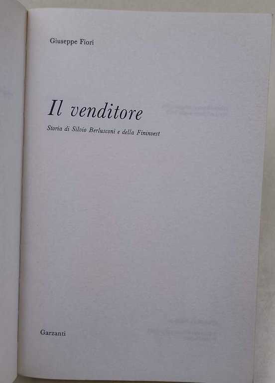 IL VENDITORE- STORIA DI SILVIO BERLUSCONI E DELLA FININVEST(1995)