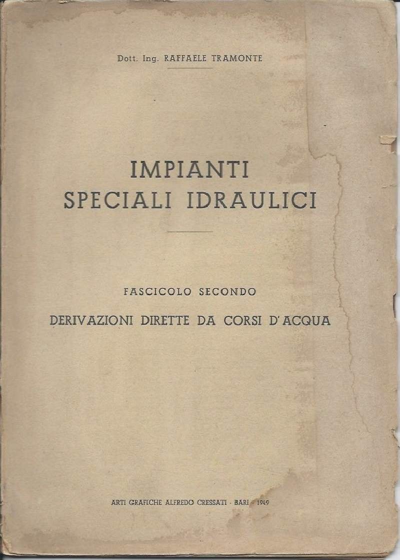 IMPIANTI SPECIALI IDRAULICI - Fascicolo secondo - Derivazioni dirette da … | Immagine principale