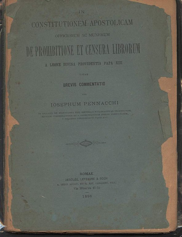 IN COSTITUTIONEM APOSTOLICAM OFFICIORUM AC MUNERUM DE PROHIBITIONE ET CENSURA …