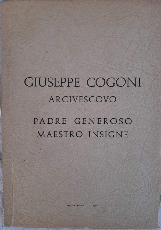 IN MEMORIA DELL'ARCIVESCOVO GIUSEPPE COGONI-1885-1947( 1970)