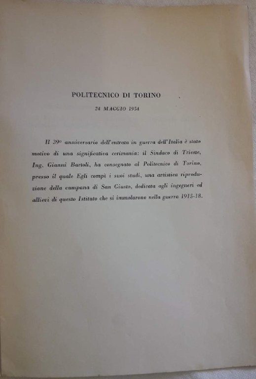 IN OCASIONE DELLA CERIMONIA PER LA CONSEGNA DELLA RIPRODUZIONE DELLA …