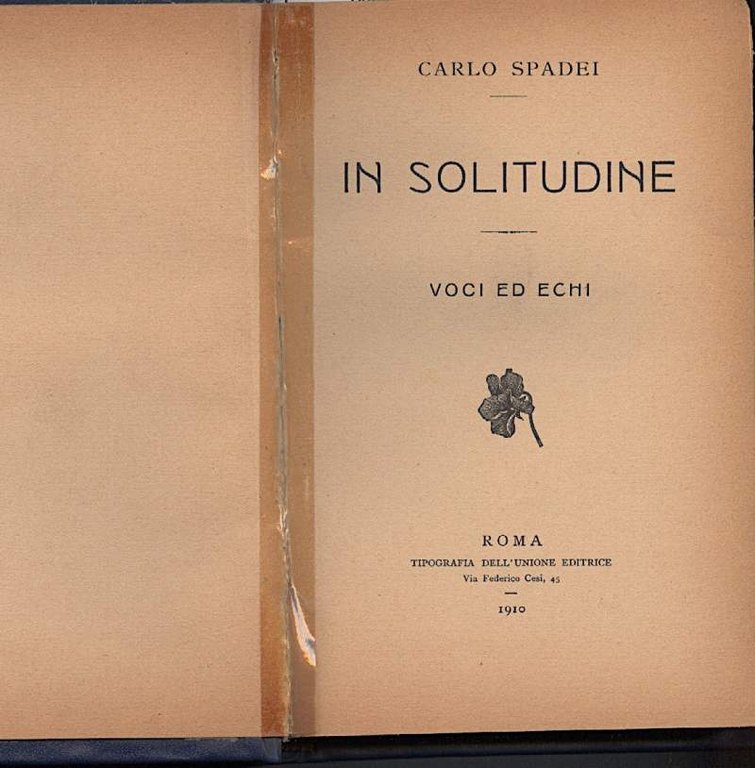 IN SOLITUDINE-Voci ed echi