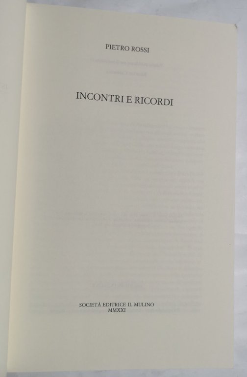 Incontri e ricordi