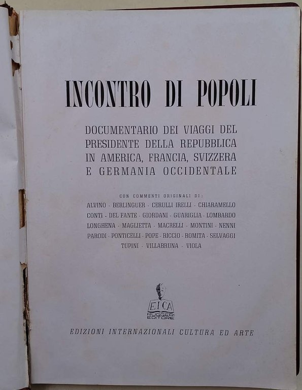 INCONTRO DI POPOLI( 1957)