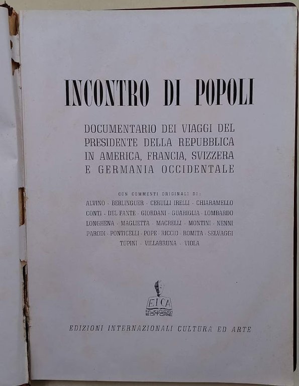 INCONTRO DI POPOLI( 1957)