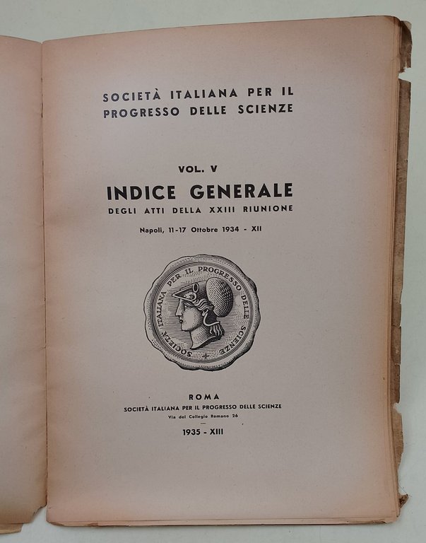 Indice generale degli Atti dell XXIII riunione- vol.V- Napoli, 11-17 … | Immagine Gallery 2