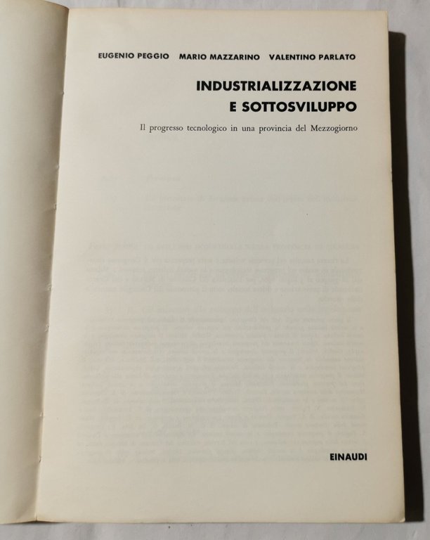 Industrializzazione e sottosviluppo