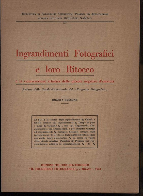 INGRANDIMENTI FOTOGRAFICI E LORO RITOCCO e la valorizzazione artistica delle …