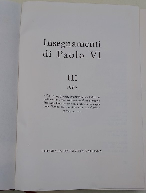 Insegnamenti di Paolo VI- vol. III