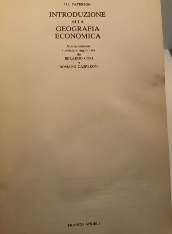 Introduzione alla geografia economica