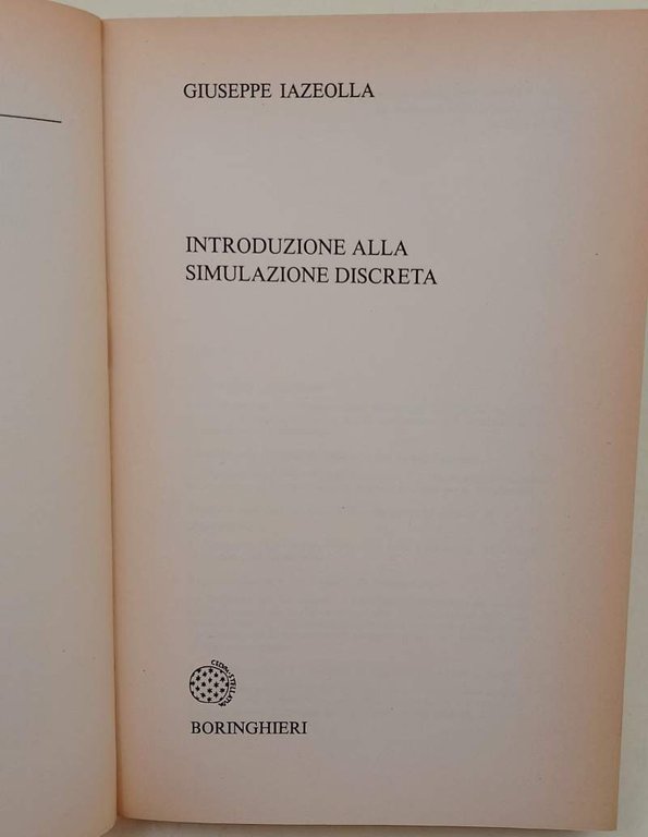 INTRODUZIONE ALLA SIMULAZIONE DISCRETA(1978)