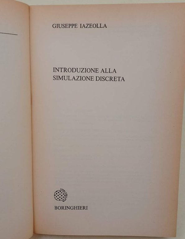 INTRODUZIONE ALLA SIMULAZIONE DISCRETA(1978)