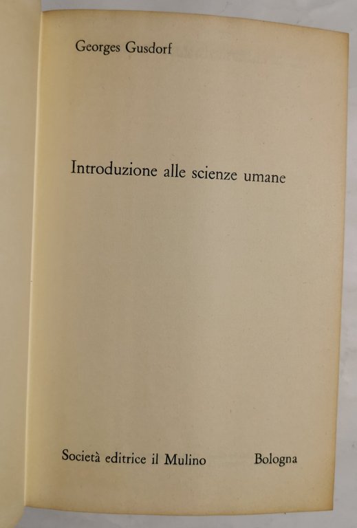 Introduzione alle scienze umane