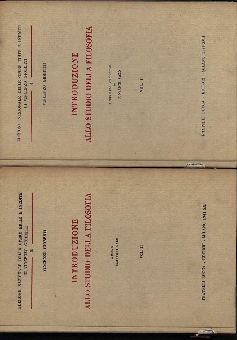 INTRODUZIONE ALLO STUDIO DELLA FILOSOFIA-2 voll.