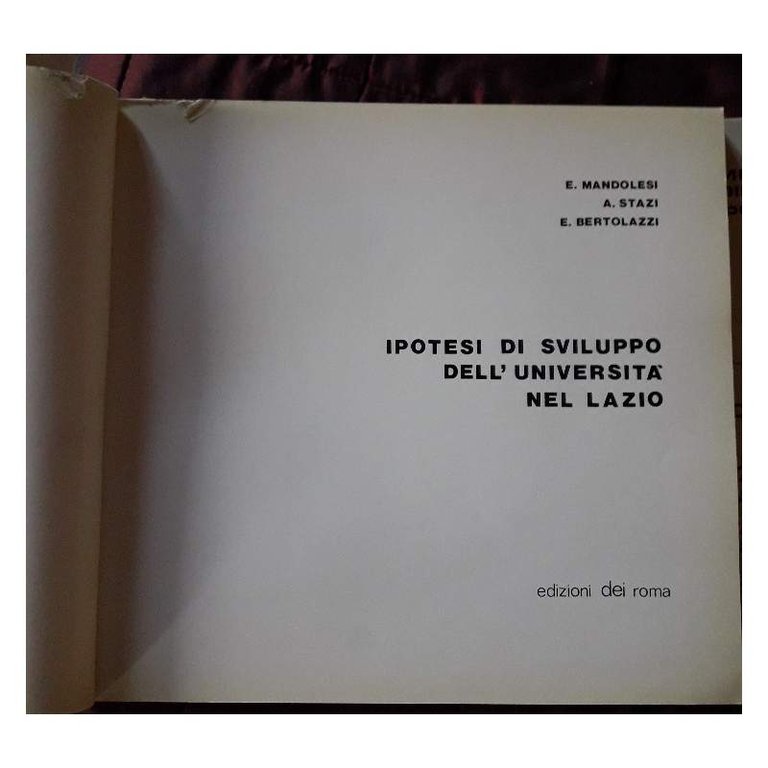 IPOTESI DI SVILUPPO DELL'UNIVERSITA' NEL LAZIO(1979)