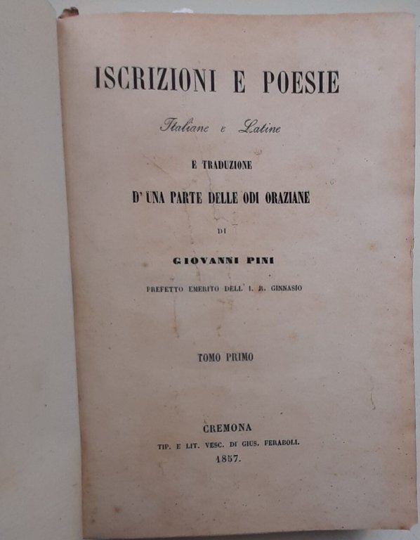 Iscrizioni e poesie italiane e latine - 3 tomi | Immagine Gallery 2