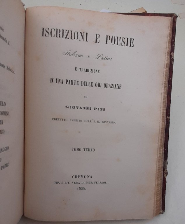 Iscrizioni e poesie italiane e latine - 3 tomi | Immagine Gallery 4