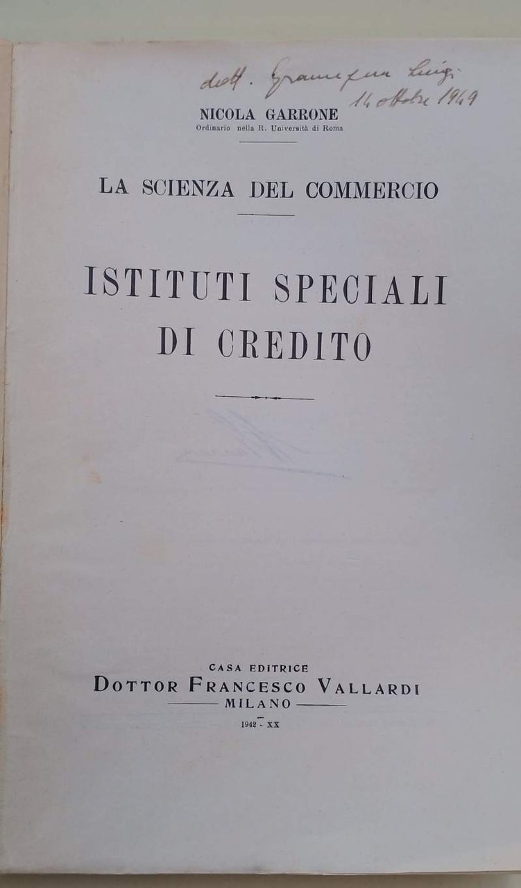 ISTITUTI SPECIALI DI CREDITO(1942)
