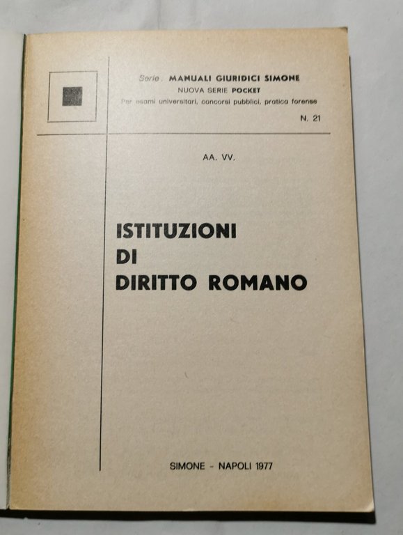 Istituzioni di Diritto Romano