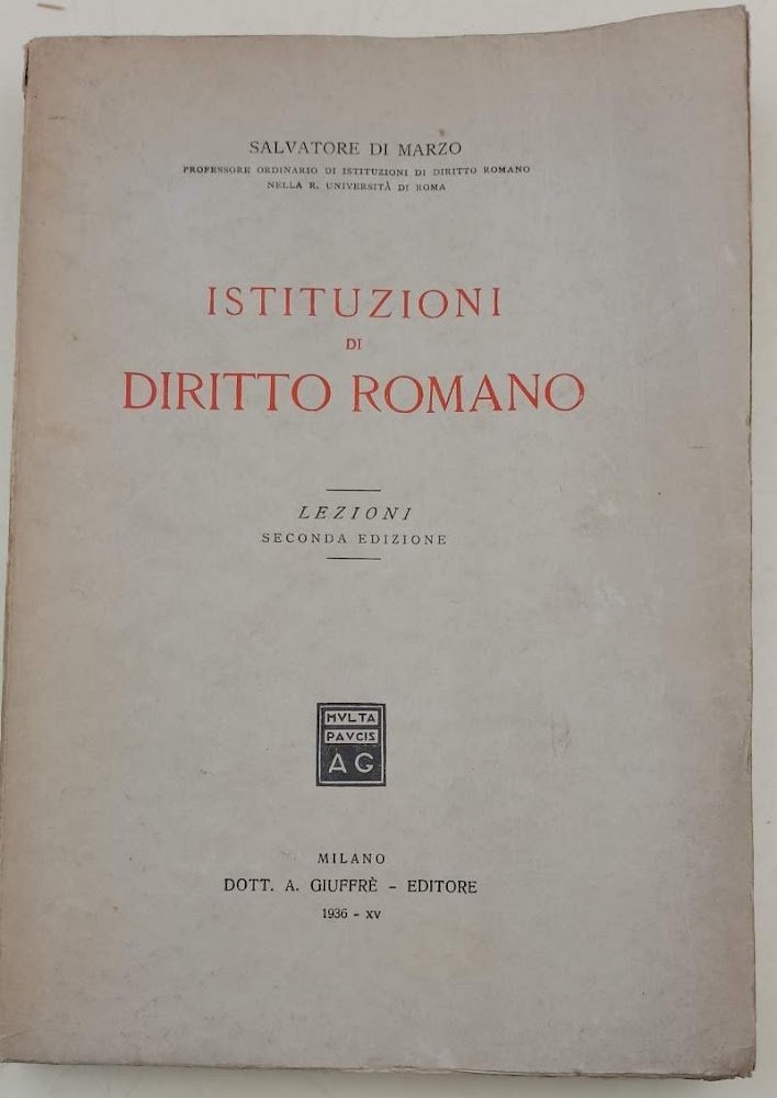 ISTITUZIONI DI DIRITTO ROMANO-LEZIONI( 1936)