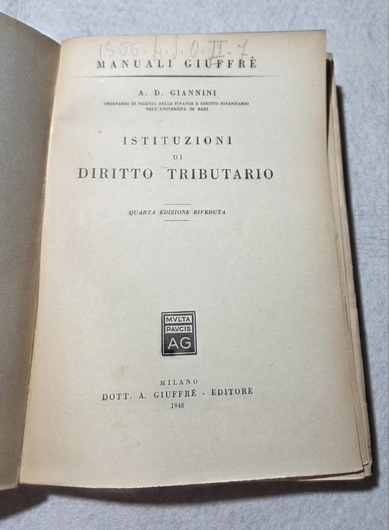Istituzioni di Diritto Tributario | Immagine Gallery 2