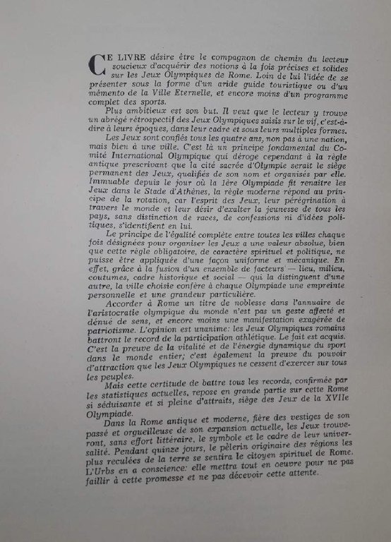 JEUX DE LA XVIIe OLYMPIADE( 1960)