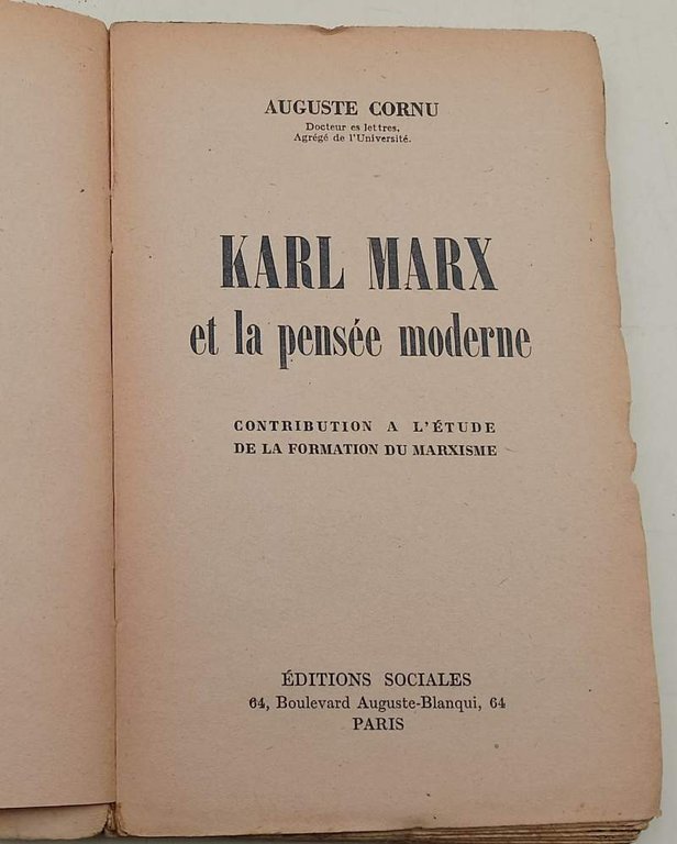 KARL MARX ET LA PENSEE MODERNE (1948)