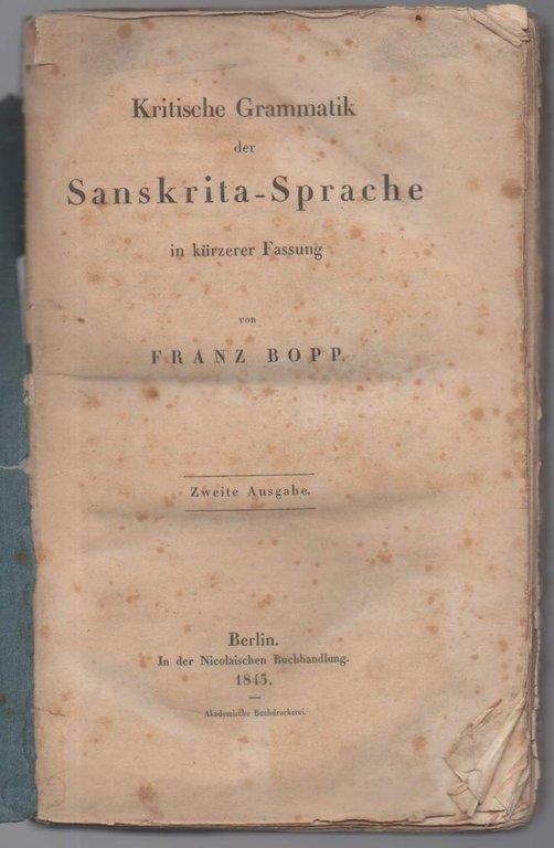 Kritische Grammatik der Sanskrita - Sprache in kunzerer Fassung