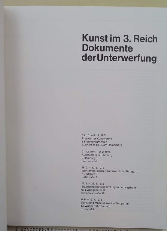 KUNST IM 3.REICH DOKUMENTE DER UNTERWERFUNG(1974)
