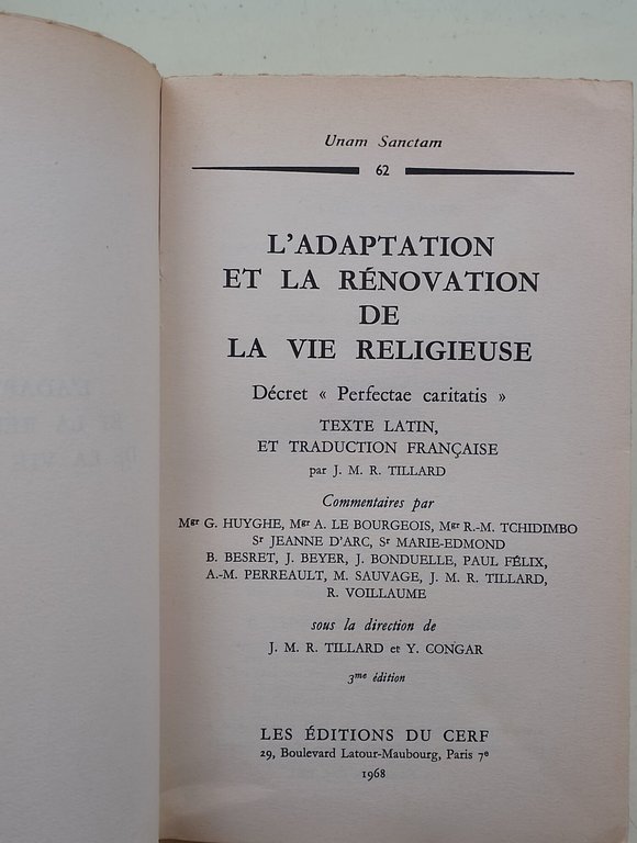L'Adaptatio et la renovation de la vie religieuse