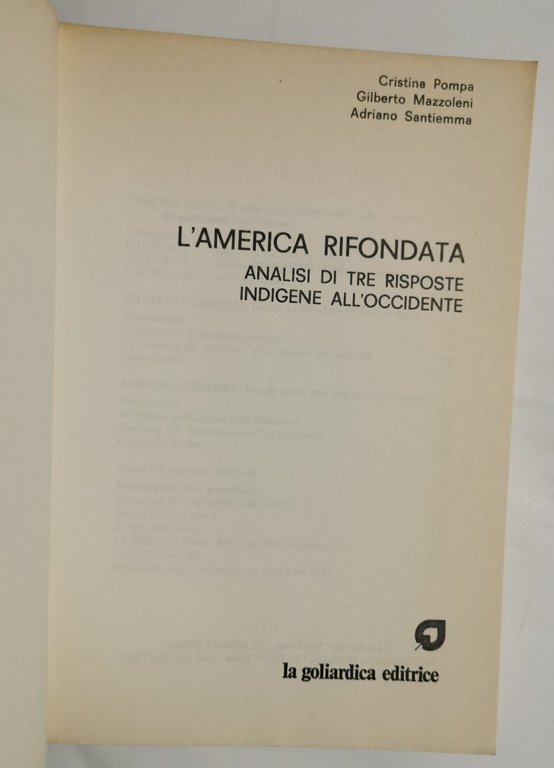 L'America rifondata - analisi di tre risposte indigene all'occidente