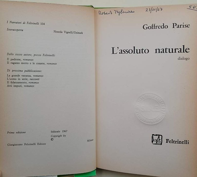 L'ASSOLUTO NATURALE-DIALOGO(1967)