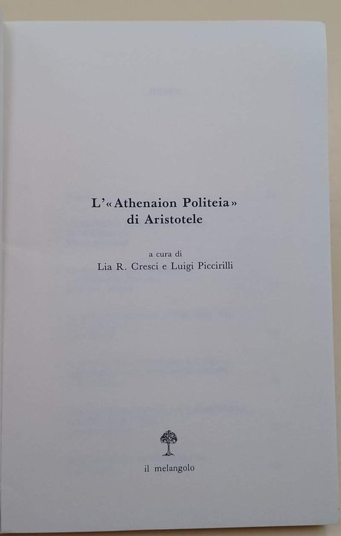 L'ATHENAION POLITEIA DI ARISTOTELE(1993)