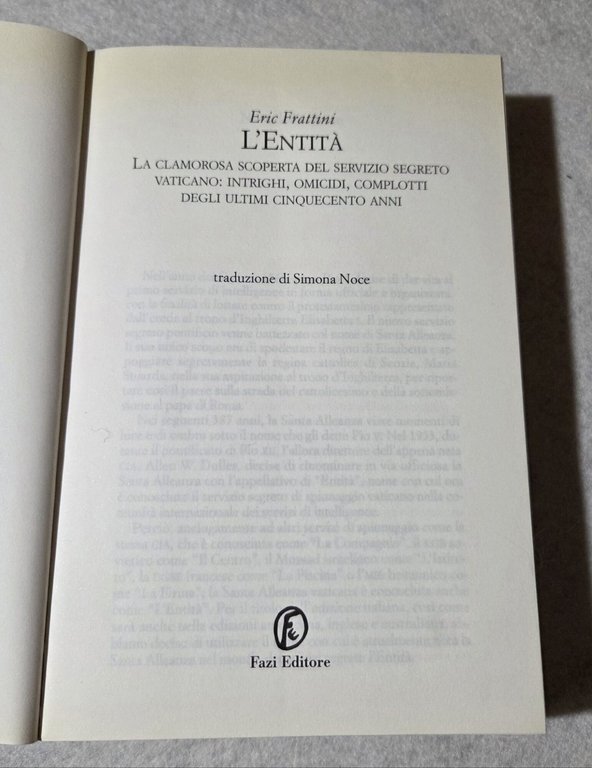 L' entita' : la clamorosa scoperta del servizio segreto vaticano: … | Immagine Gallery 2