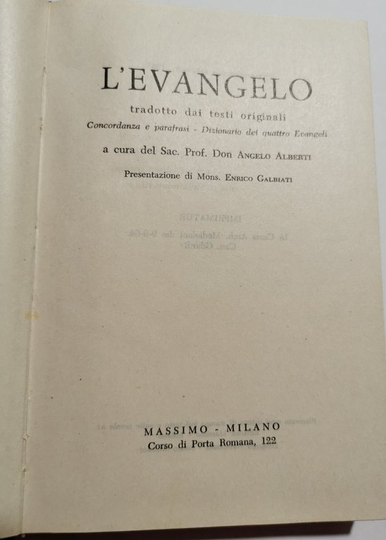 L'Evangelo -tradotto dai testi originali Concordanza e parafrasi - Dizionario …