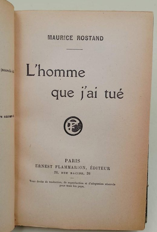 L'HOMME QUE J'AI TUE'( 1925)