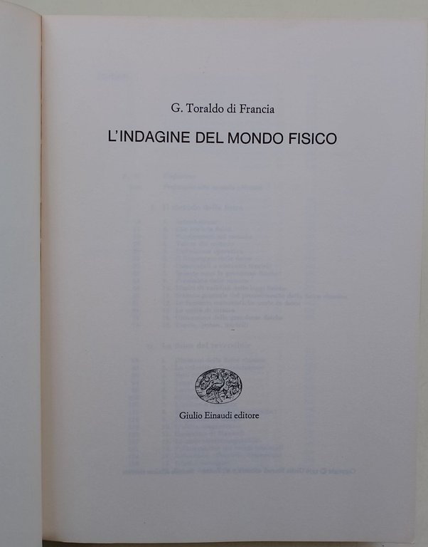 L'indagine del mondo fisico