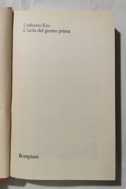 L'isola del giorno prima