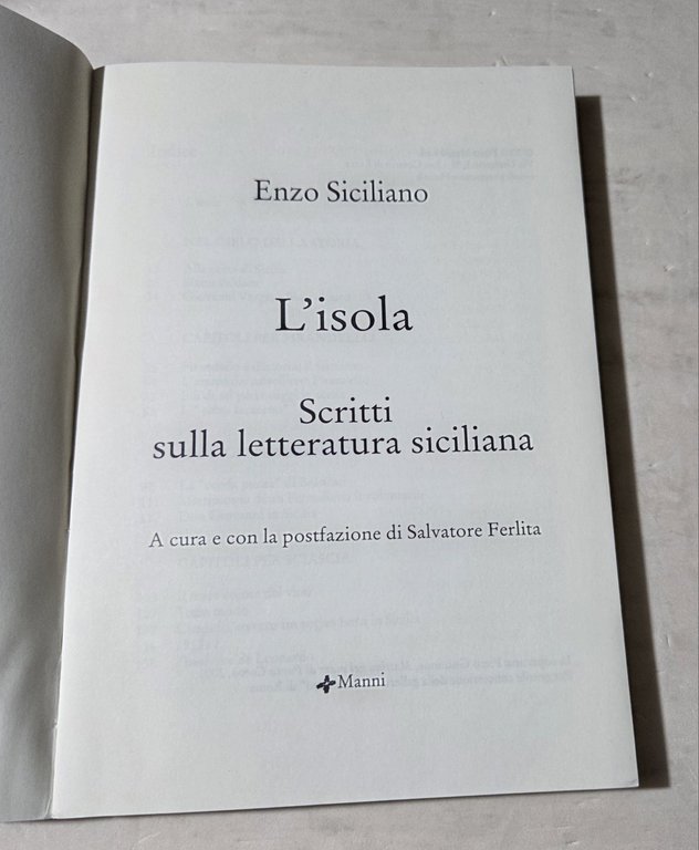 L'isola. Scritti sulla letteratura siciliana