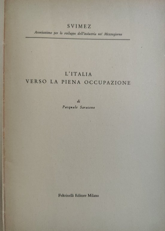 L'Italia verso la piena occupazione