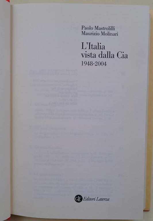 L'ITALIA VISTA DALLA CIA-1948-2004( 2005)