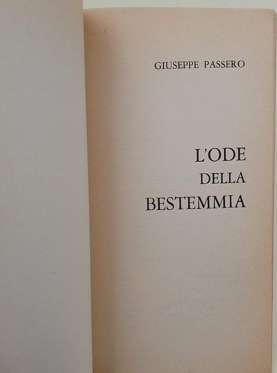 L'ODE DELLA BESTEMMIA( ANNI '70)