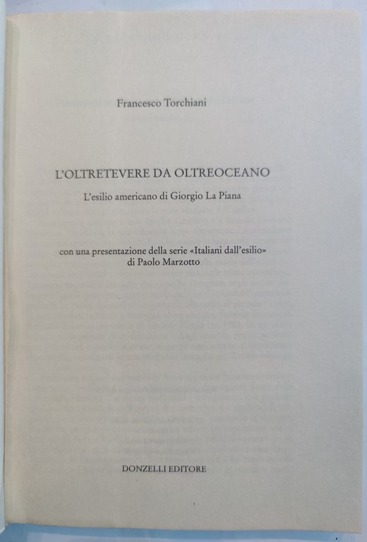 L'oltretevere da oltreoceano - l'esilio americano di Giorgio la Piana