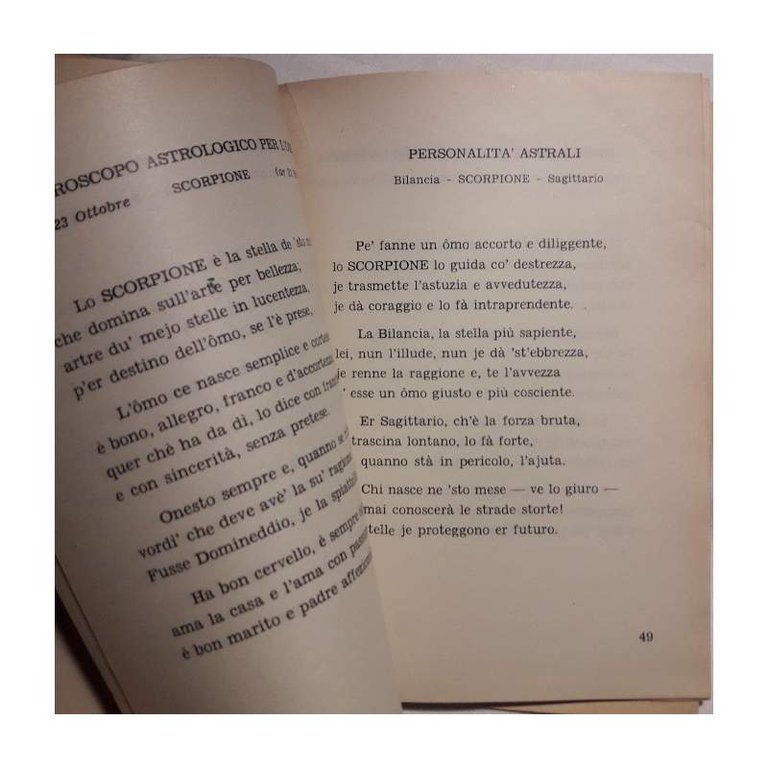 L'OROSCOPO DER CELEBRE ASTROLOGO ROMANO FRATE ORAZIO(1956)