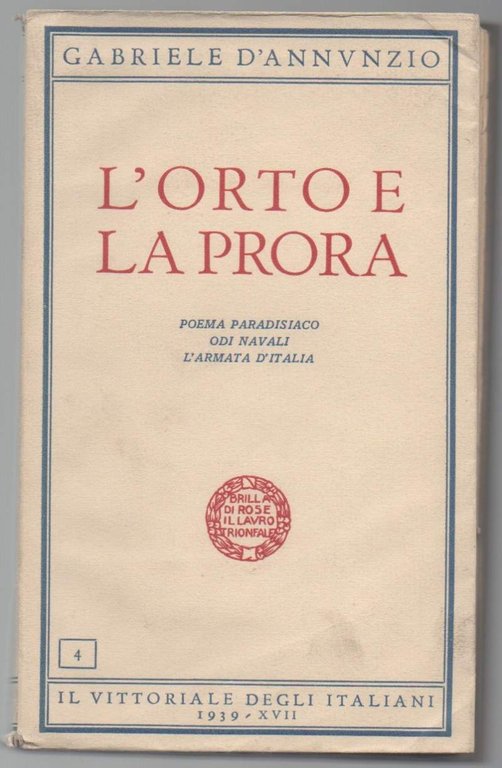 L'ORTO E LA PRORA poema paradisiaco - odi navali - …