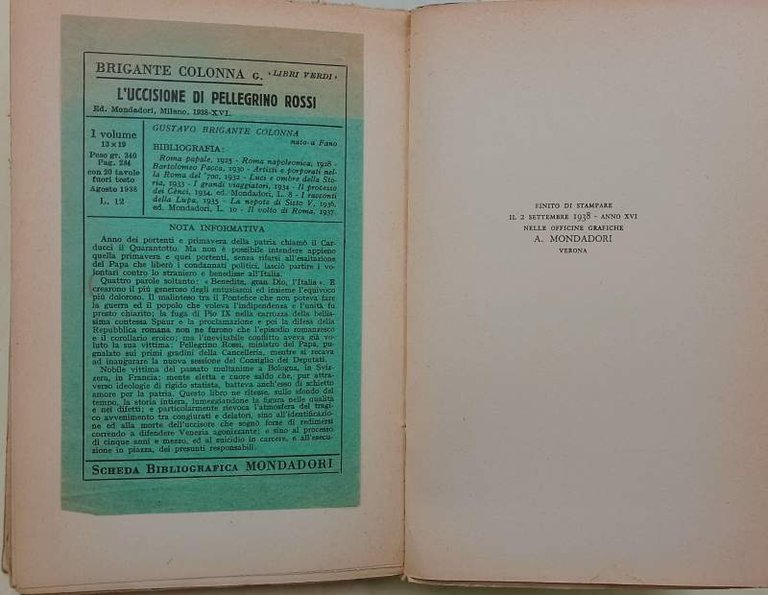 L'UCCISIONE DI PELLEGRINO ROSSI(15 NOVEMBRE 1848)( 1938)