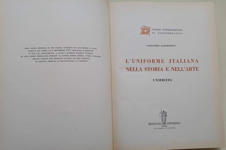 L'UNIFORME ITALIANA NELLA STORIA E NELL'ARTE-L'ESERCITO(1961)